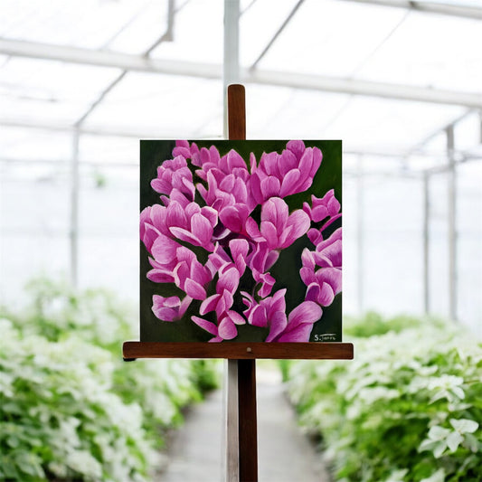 Cyclamen Bloom - Botanical Oil Painting | Shannon James