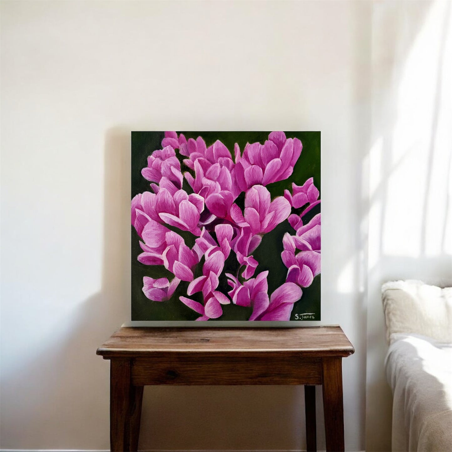 Cyclamen Bloom - Botanical Oil Painting | Shannon James
